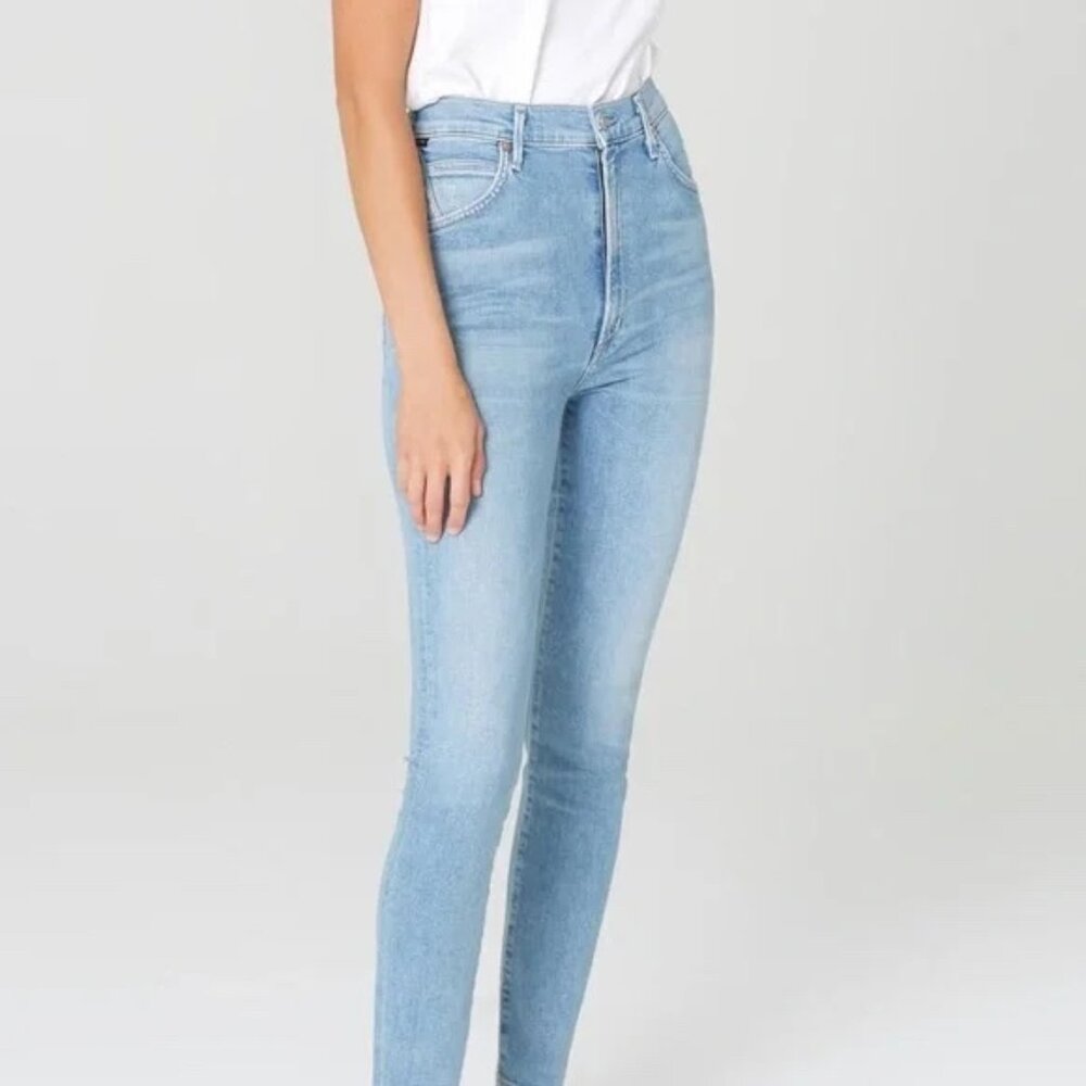 Citizens Of Humanity High Rise Light Blue Chrissy Jeans Size 24